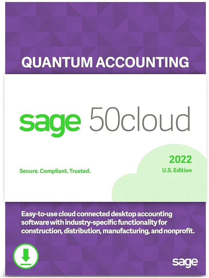 Sage 50cloud Premium Accounting 2022 U.S. 2-User One Year Subscription Cloud Connected Accounting Software C642