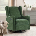 Green Chenille Swivel Glider Recliner C21841