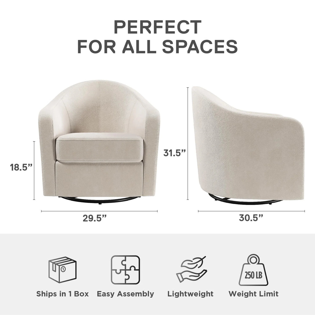 Ivory Velvet Curved Accent Chair S3584