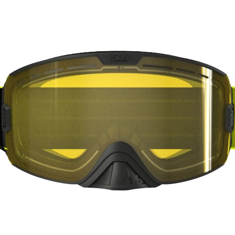 Hi-Vis Black Yellow Tint Heated Goggle N713