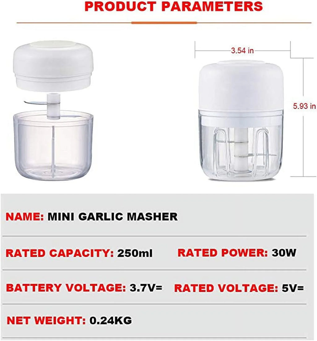 White Mini Electric Garlic Chopper J1697