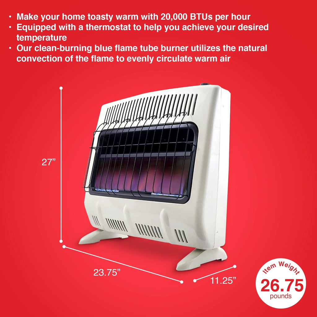 20000 BTU Vent Free Blue Flame Propane Gas Heater Z9550