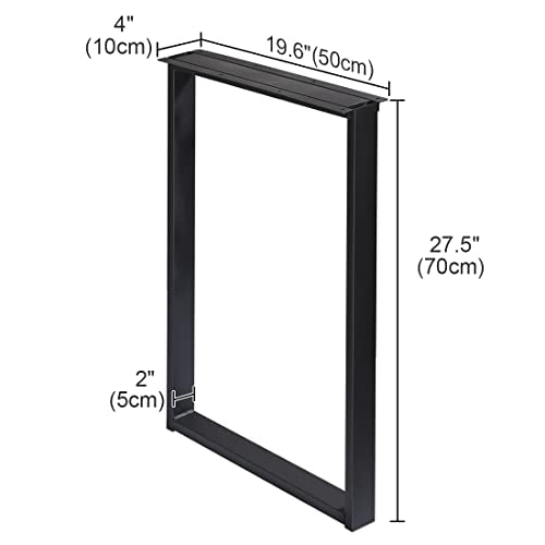 28 Inches Tall H-Shape Steel Desk Table Legs 2 Pack Matte Black N75050