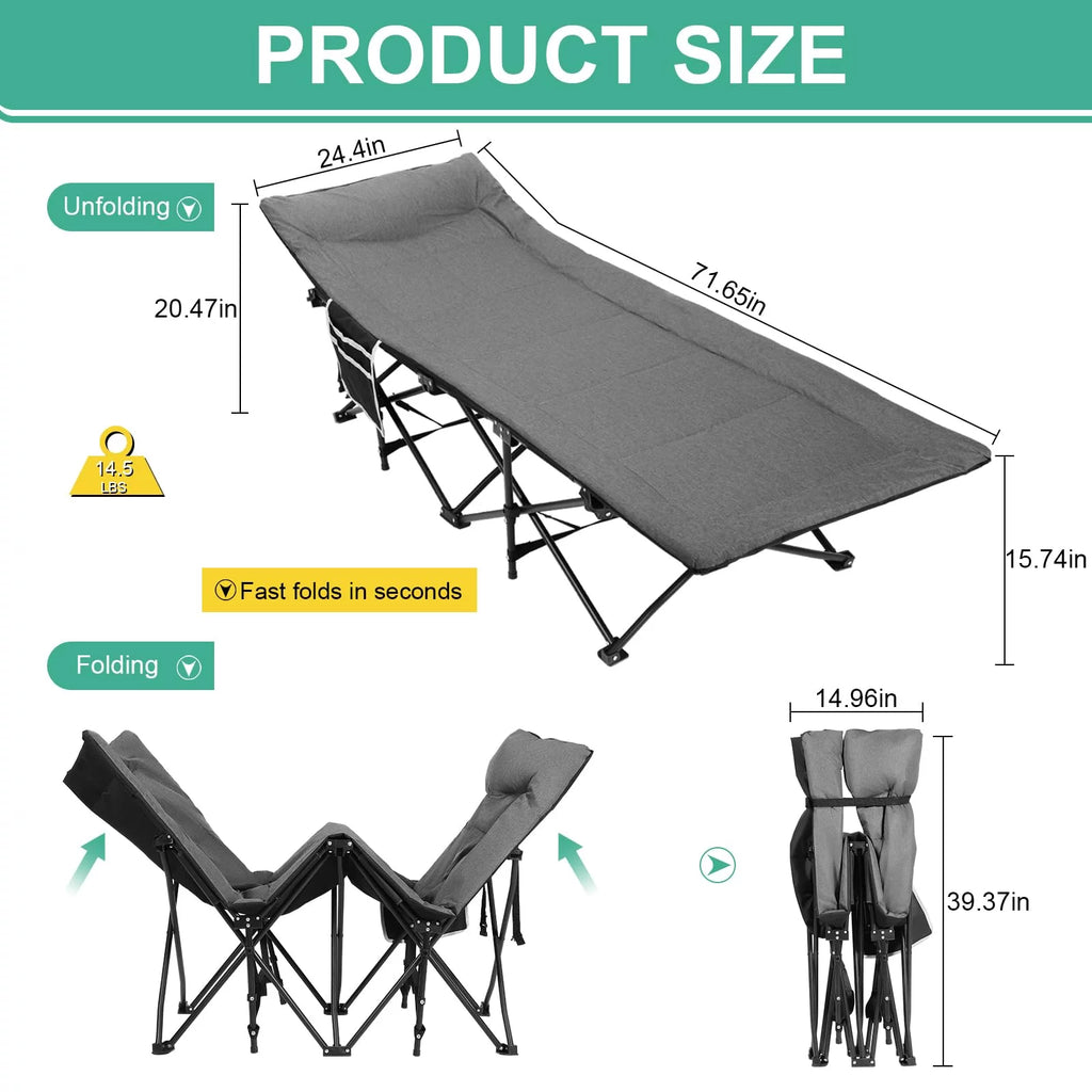 Folding Camping Cot with Pillow Y861