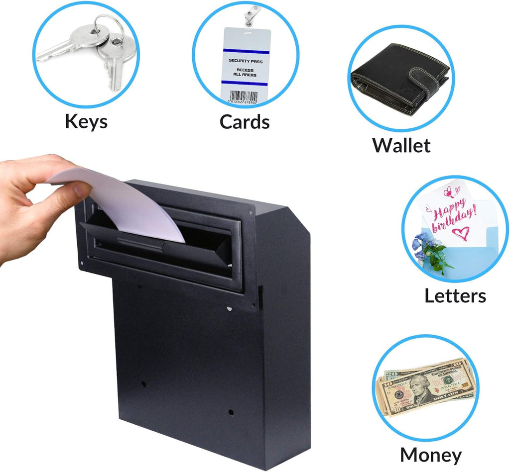 Black Locking Steel Mailbox with Rear Access R386531