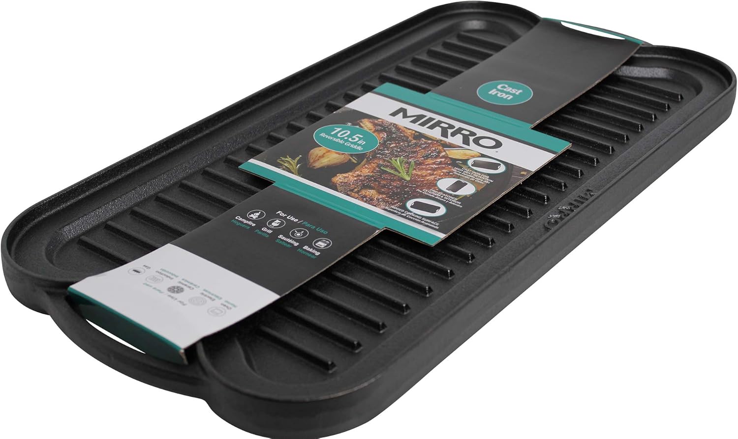 Pre-Seasoned Cast Iron Reversible Grill Griddle 20 Inch x 10.5 Inch Black U5586
