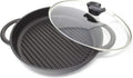 Cast Aluminium Griddle Pan with Glass Lid, 10.6 Diameter, Non-Stick E6867