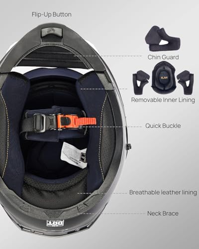 Motorcycle Modular Full Face Helmet Flip up Dual Visor B590018