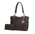 Vegan Leather Shoulder Bag Tote Bag Purse Set T7582