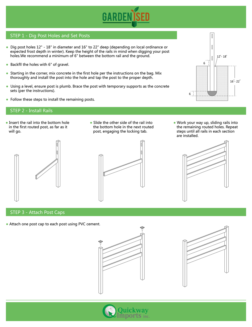 Pack of 2 Vinyl Fence Posts with Cap X4201