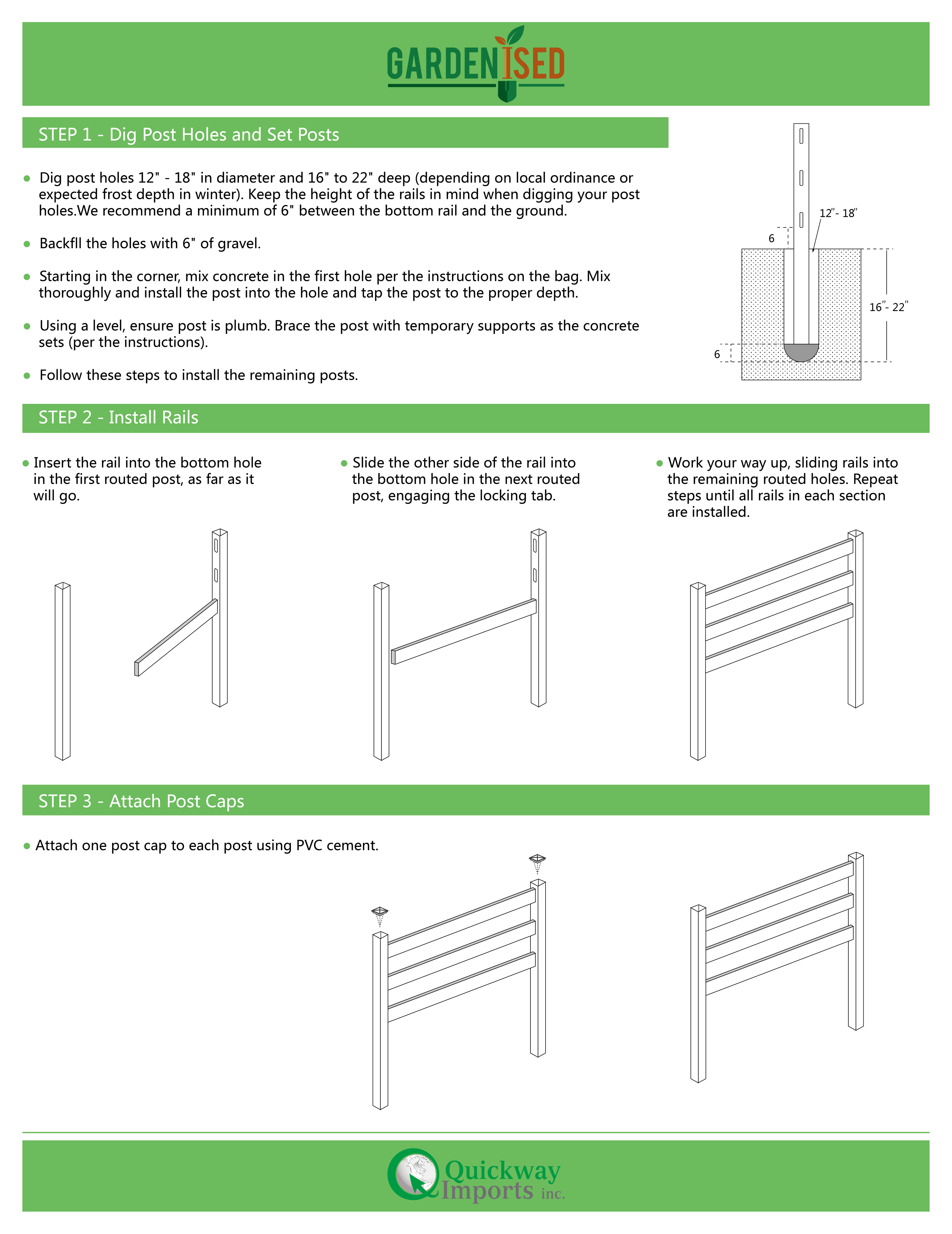 Pack of 2 Vinyl Fence Posts with Cap X4201
