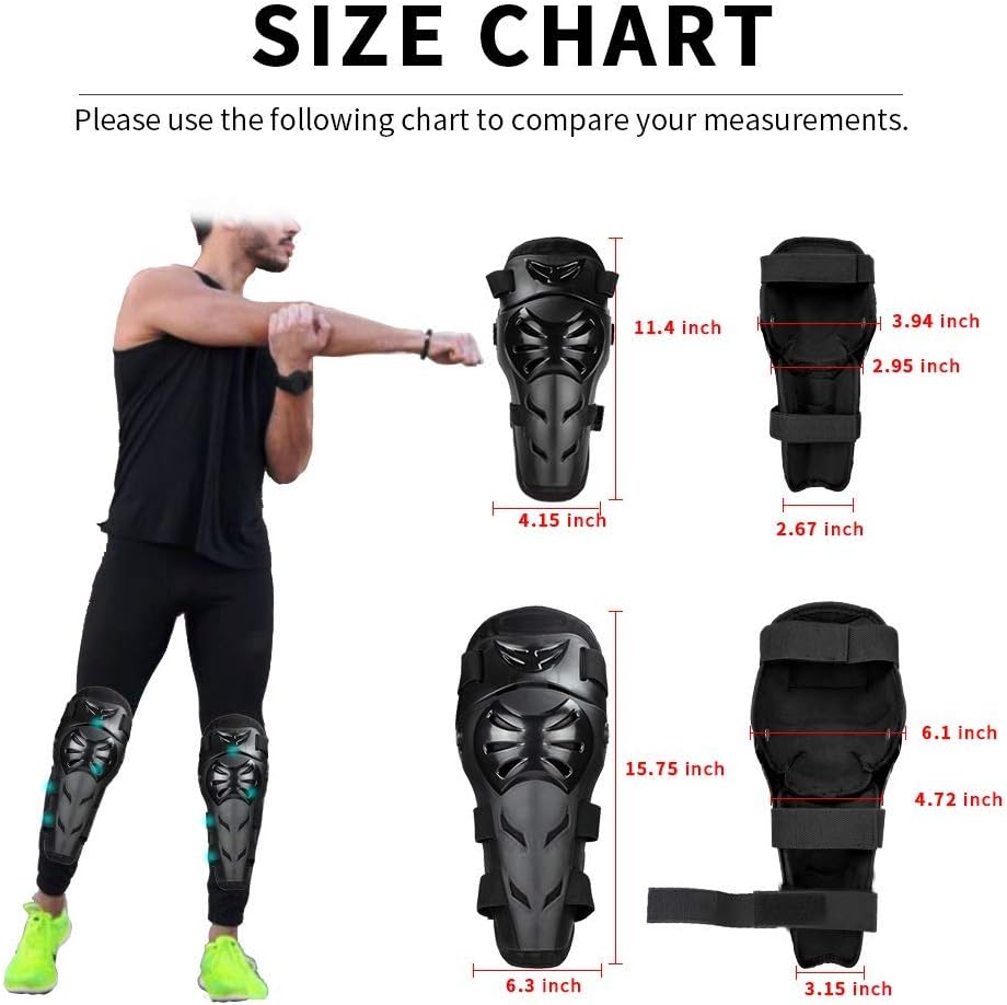 Black Adjustable Motorcycle Protective Jacket and Knee Pads Guard Gear T978437