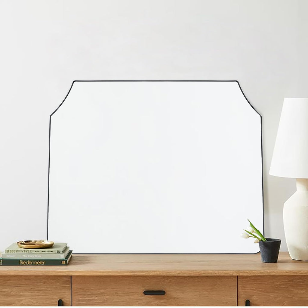 Large Black Arched Mantel Mirror 32x40'' Y304086