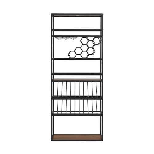 Black Gold 7-Tier Tall Bar Cabinet Wine Rack B91287