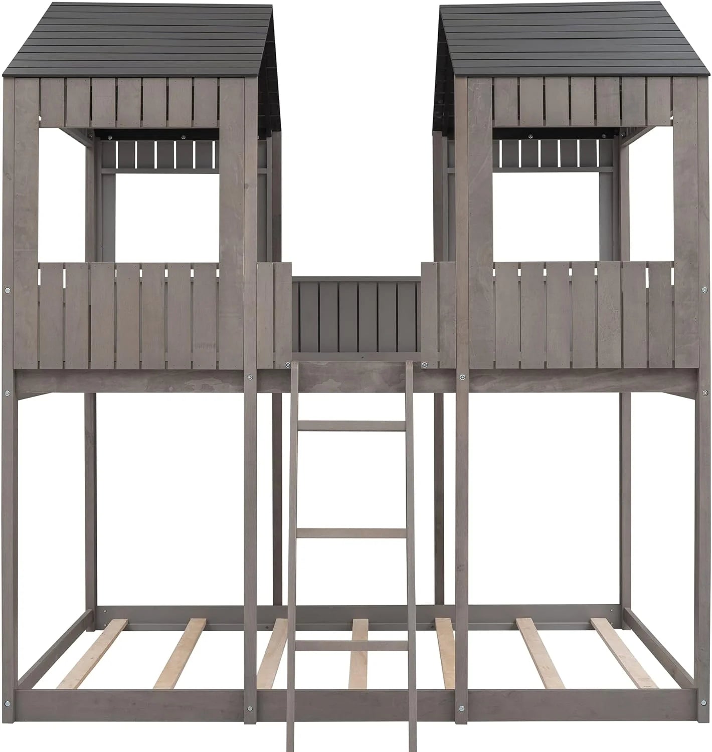 Antique Gray Full Over Full Wooden Bunk Bed D914