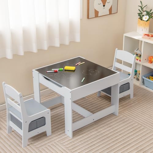 Pink Kids Table and Chair Set with Storage S650217