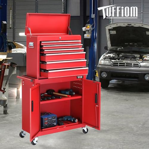 Red & Black 5-Drawer Rolling Tool Chest D1686