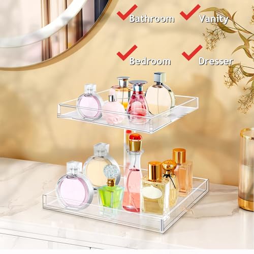 Perfume Organizer Display Tray Acrylic Large Vanity Trays Makeup Storage Holder U454