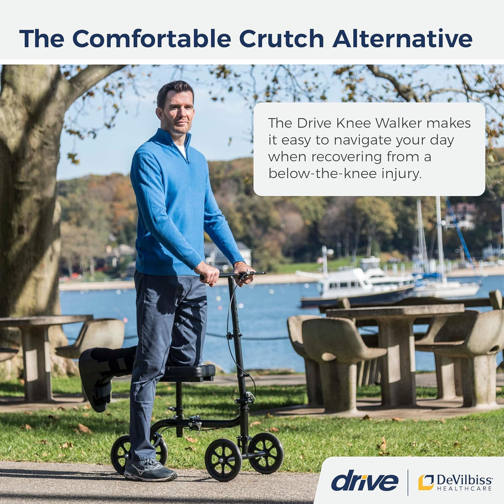 Black Steerable Folding Knee Scooter L523330