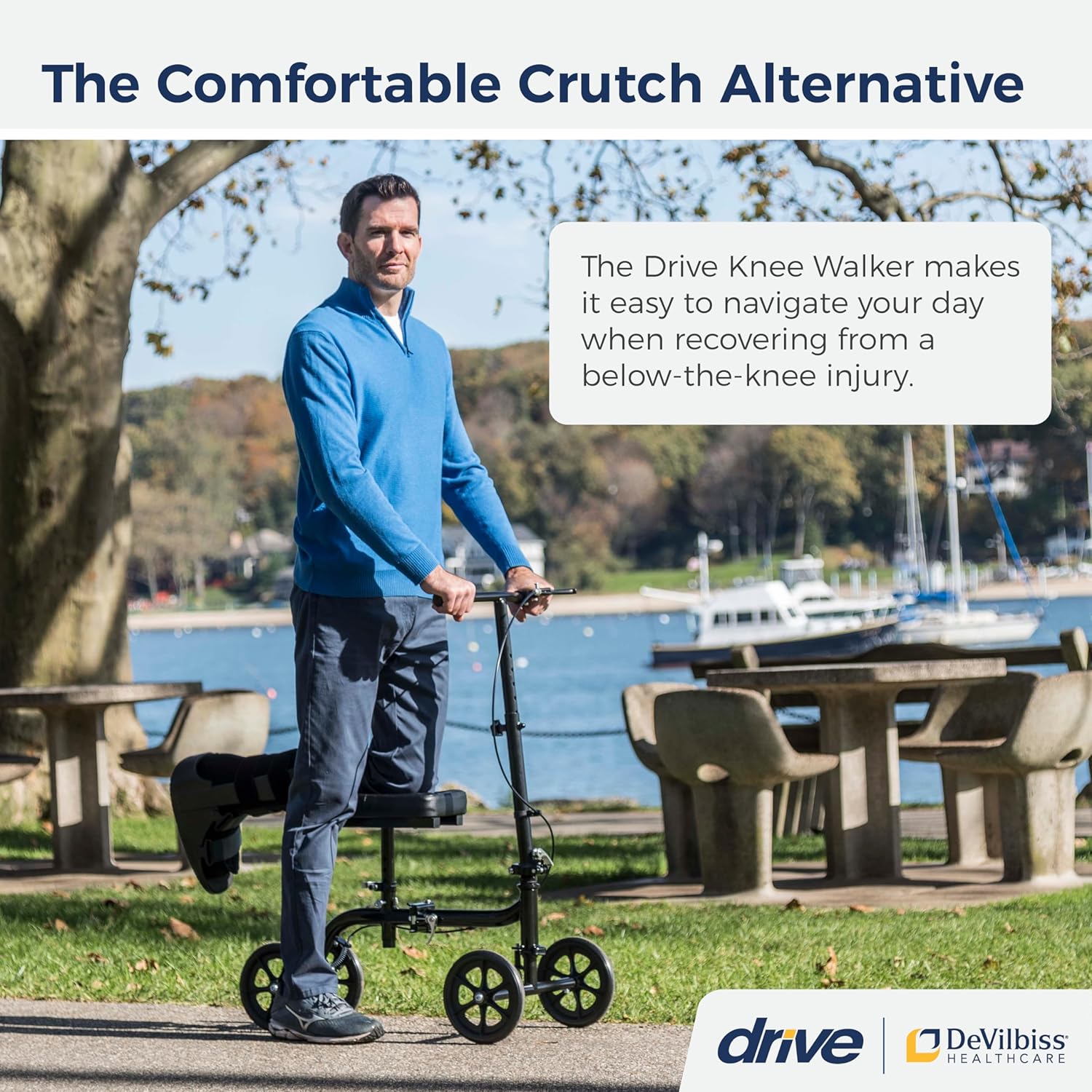 Black Steerable Folding Knee Scooter L523330