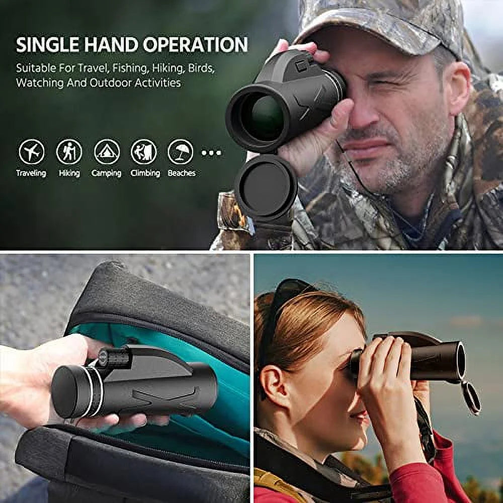 80x100 Monocular Telescope with Smartphone Holder & Tripod A28950