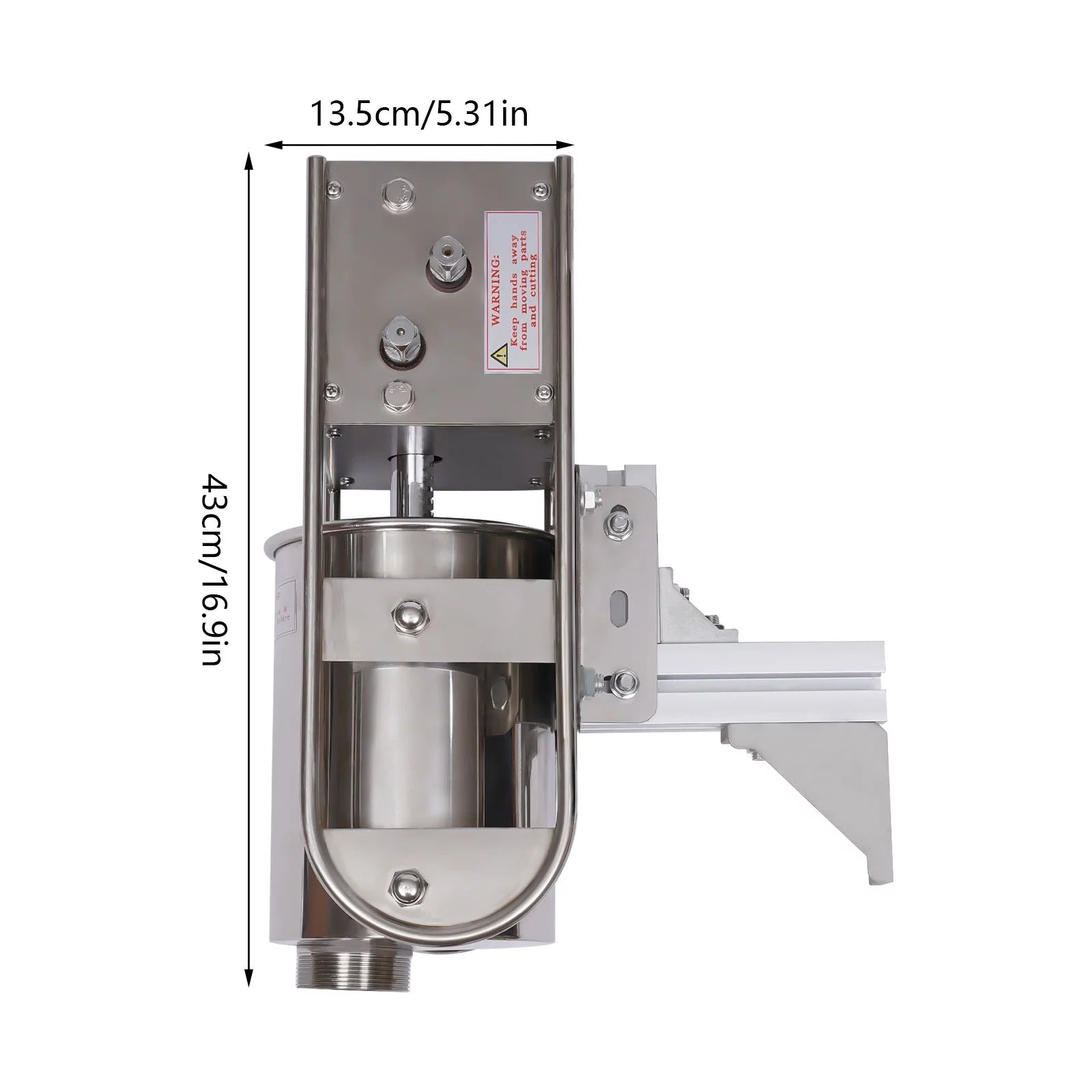 Manual Stainless Steel Vertical Sausage Stuffer with Fryer 2 in 1 Sausage Maker Spanish Churro Maker 12L Fryer A83077