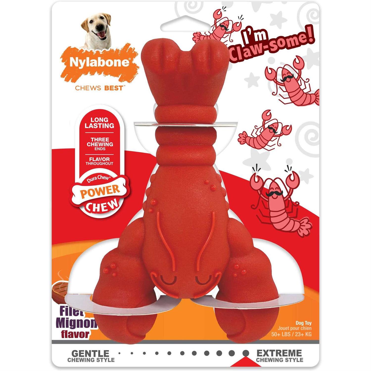 Power Chew Lobster Dog Toy Filet Mignon Q454366