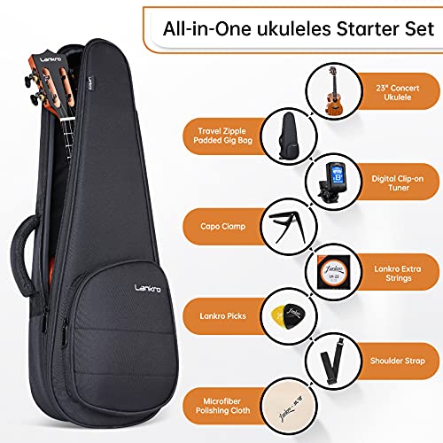 Solid Mahogany Soprano Ukulele 21" with Gig Bag Tuner Strings Picks and Strap Z17840