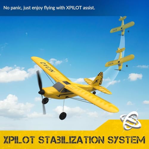 RC Plane Trainer 3CH Remote Control Airplane with Prop Saver, 6-Axis Gyro Stabilizer, 400mm Green B8749