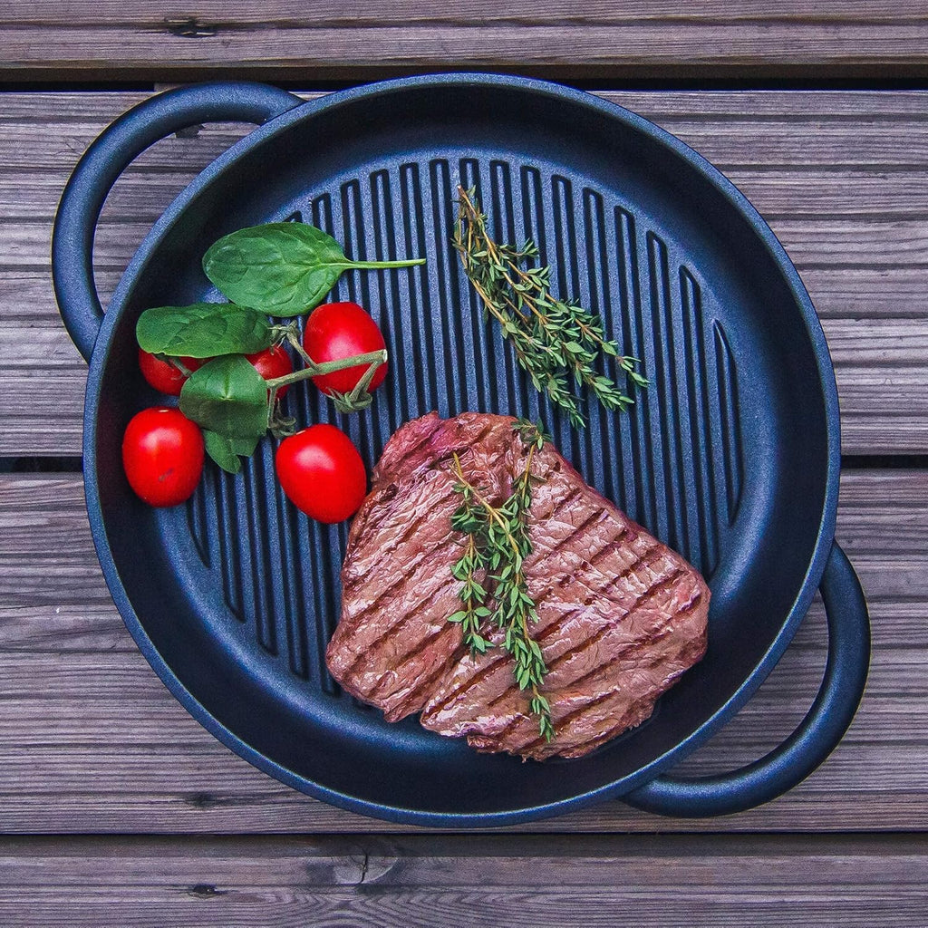 Cast Aluminium Griddle Pan with Glass Lid, 10.6 Diameter, Non-Stick E6867