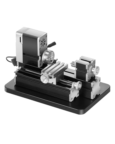 Mini Metal Lathe Machine, 2.76 x 5.12 in, 36W Power, 20,000 RPM Speed, with 3-jaw Chuck, Aluminum Alloy Handwheel H7023