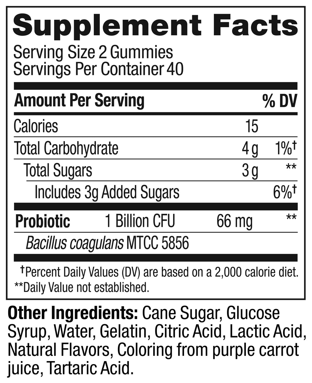 Probiotic Gummy, 1 Billion CFUs, Berry, 80 Ct J6283