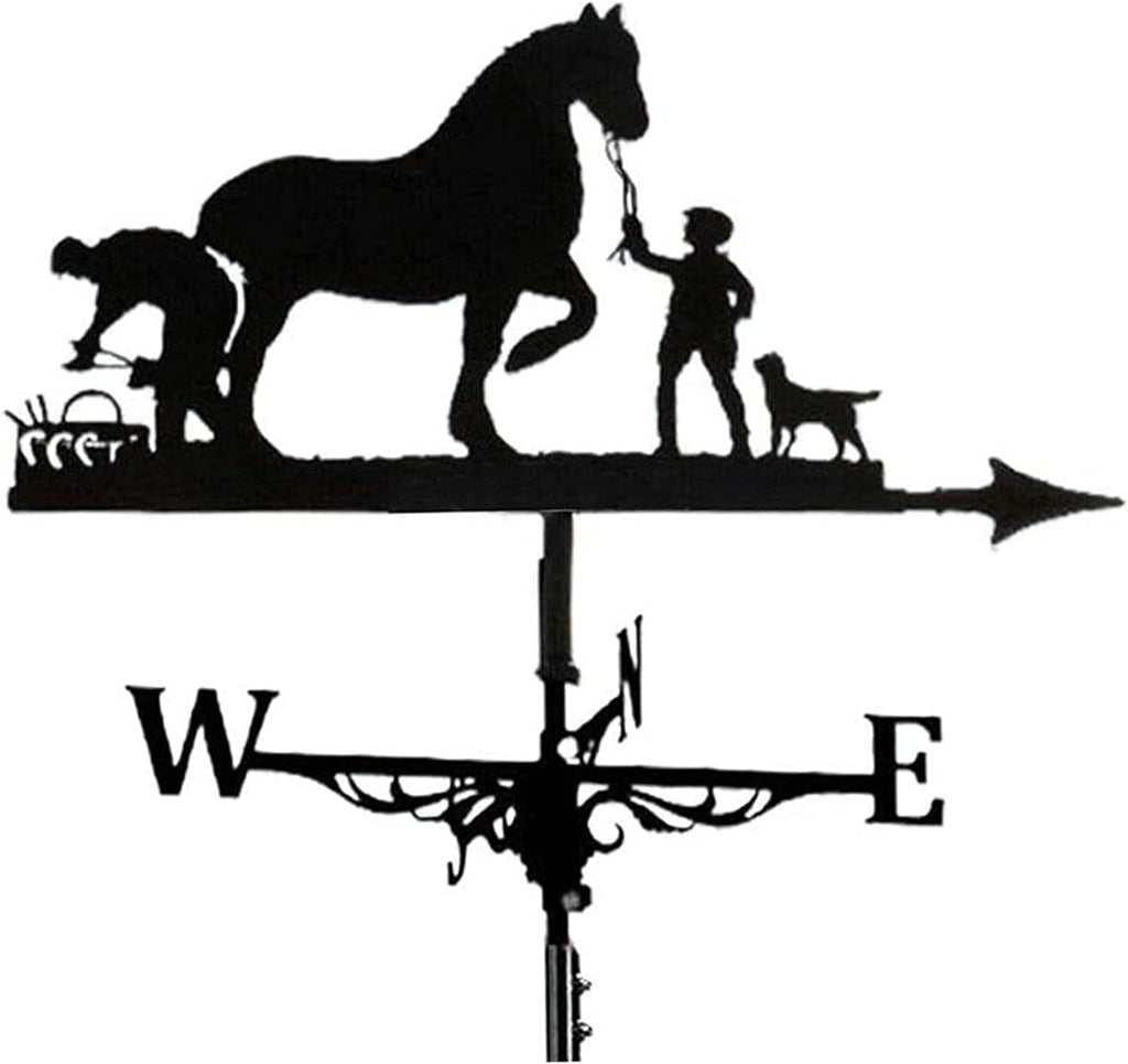 Retro Farmer and Horse Metal Weathervane J49609