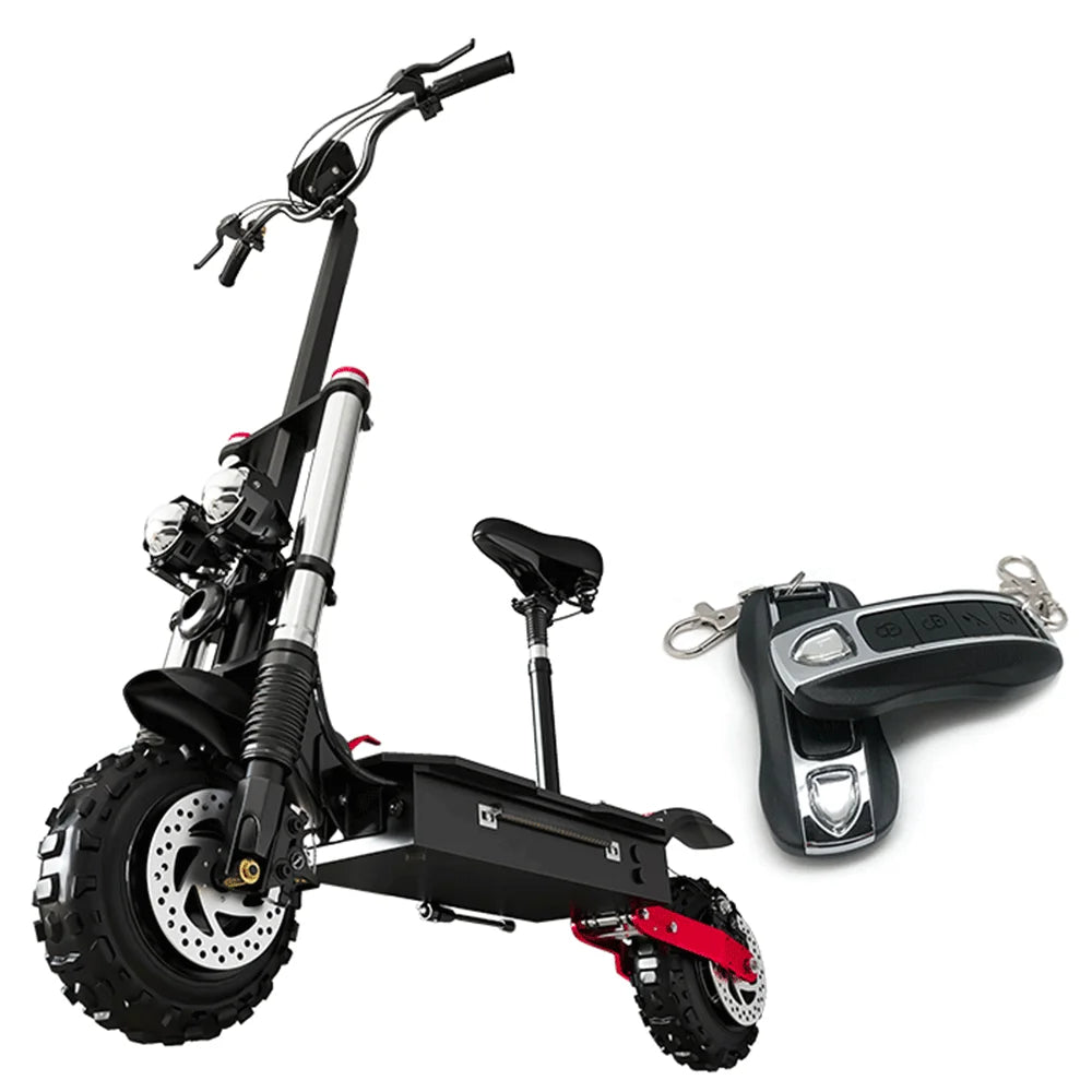 Dual Motor Electric Scooter with Seat, 60V 5600W, 11 inch Off-Road Tire E86627