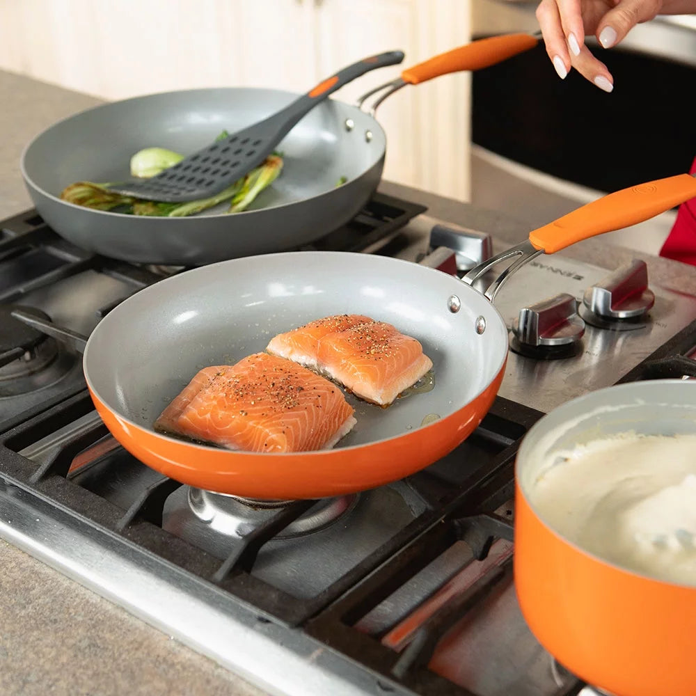 15 Pieces Orange Cookware Set T57605