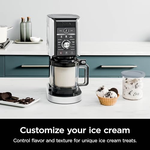 11-in-1 Ice Cream & Frozen Treat Maker with 2 XL Family Size Pint Containers, Silver L79840