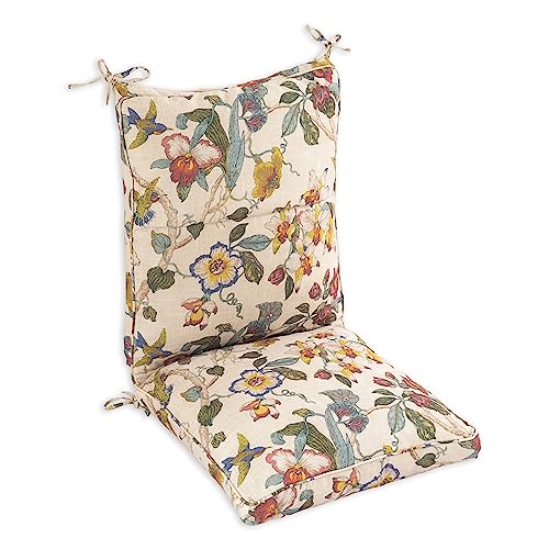 44 x21x4.5 inch Khaki Floral Essence Outdoor Dining Chair Cushions Set of 4 U747