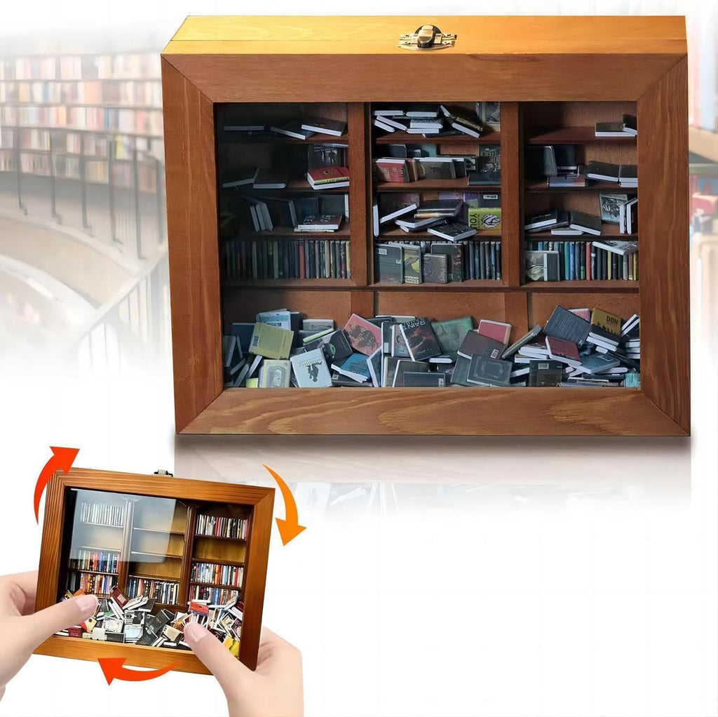 Miniature Book Library with 200PCS Mini Bookshelf I195