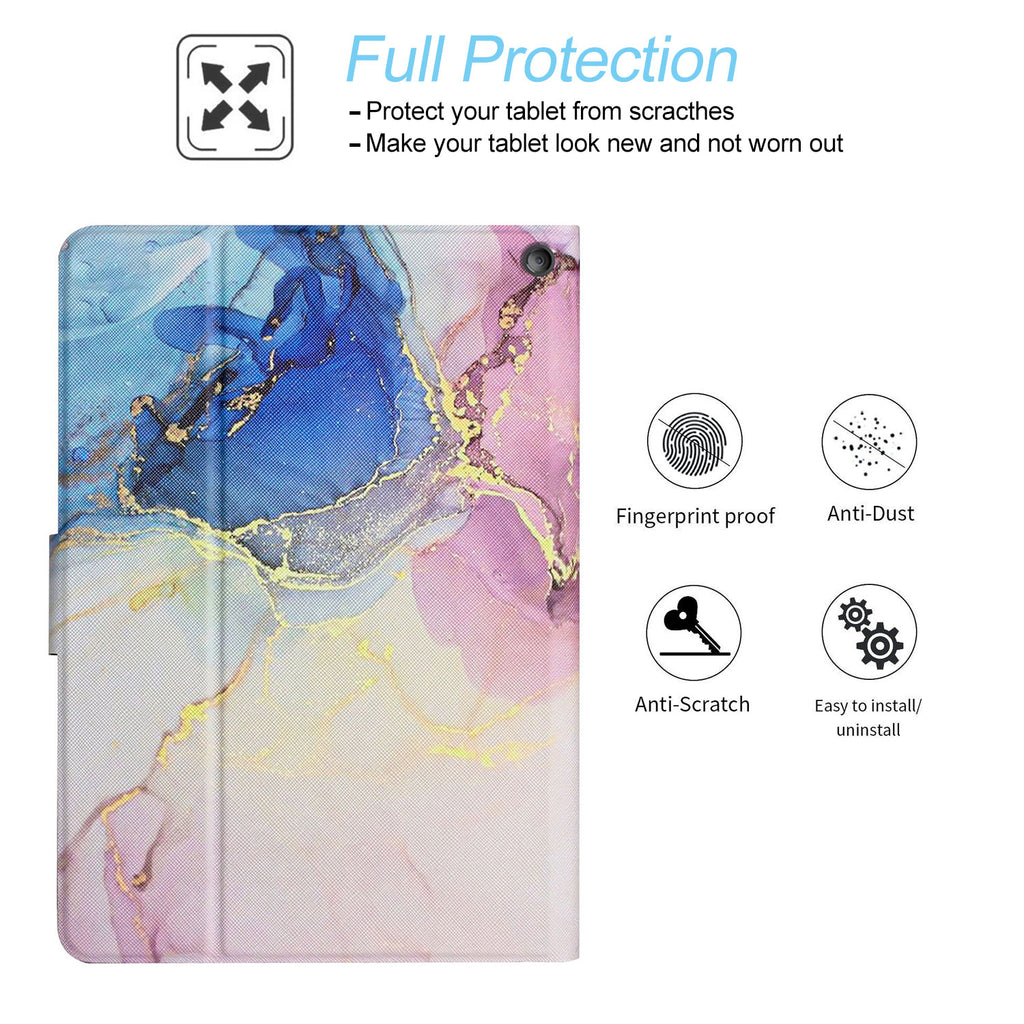 Pink Blue Marble PU Leather Fire HD 10 Tablet Case I817