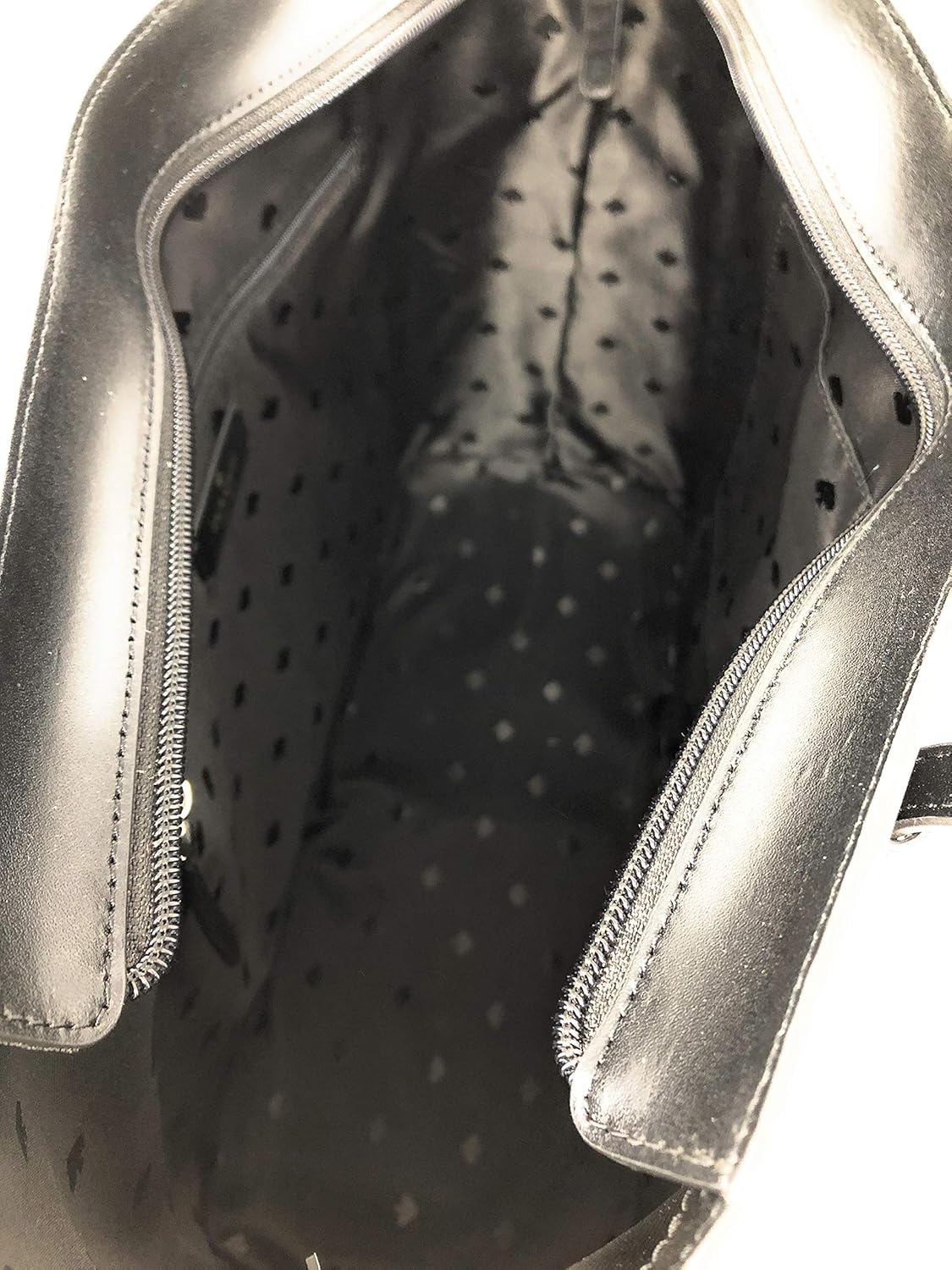 Black Leather Tote Shoulder Bag V5622