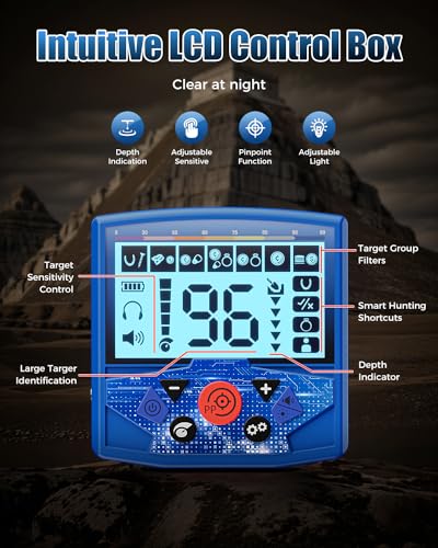 Metal Detector with LCD Display, 10" Coil R885064