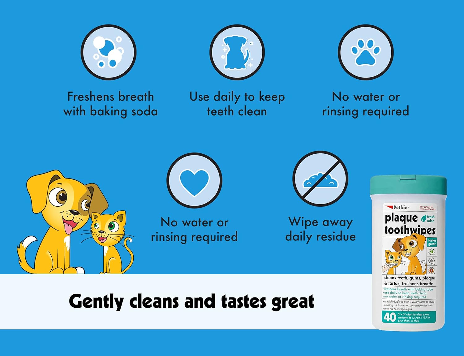80 Wipes Dental Wipes for Cat and Dog X715494