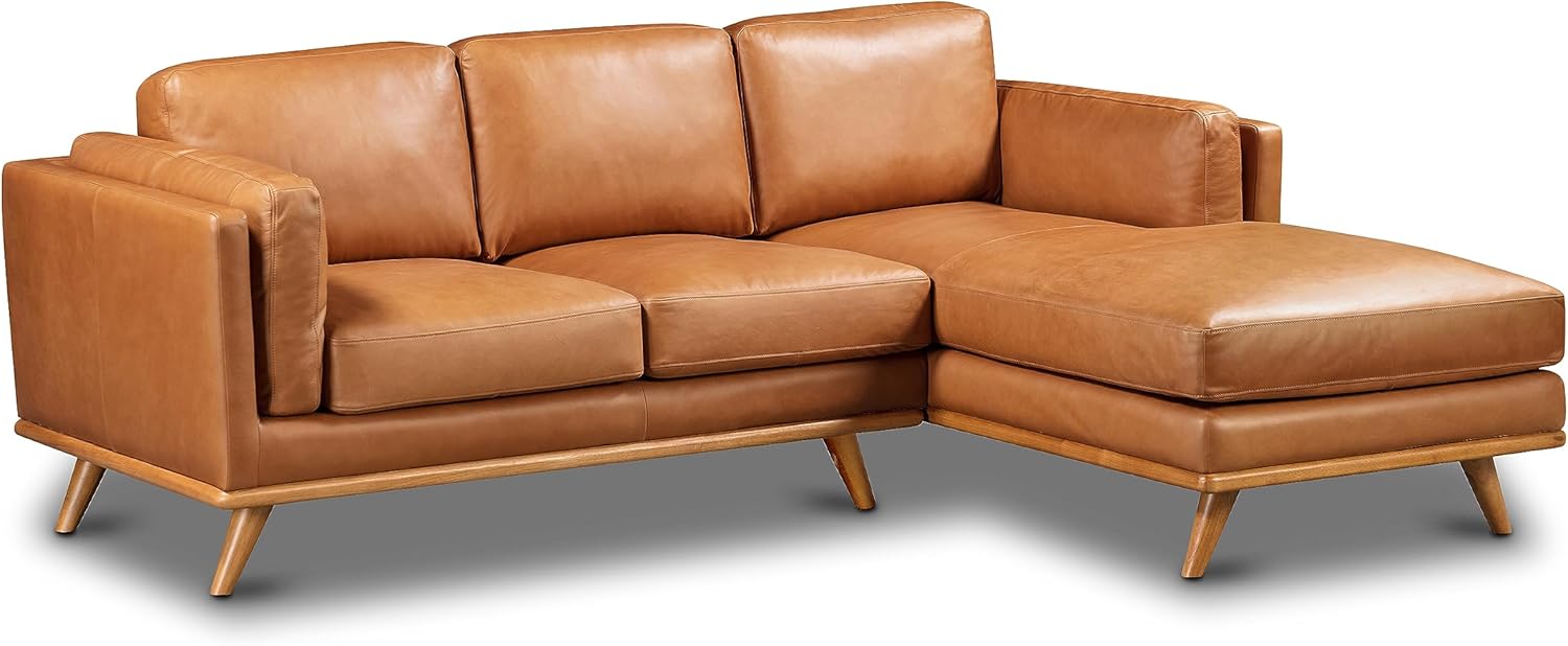 Saddle Tan Right-Facing Sofa Sectional, 90 inches D941073