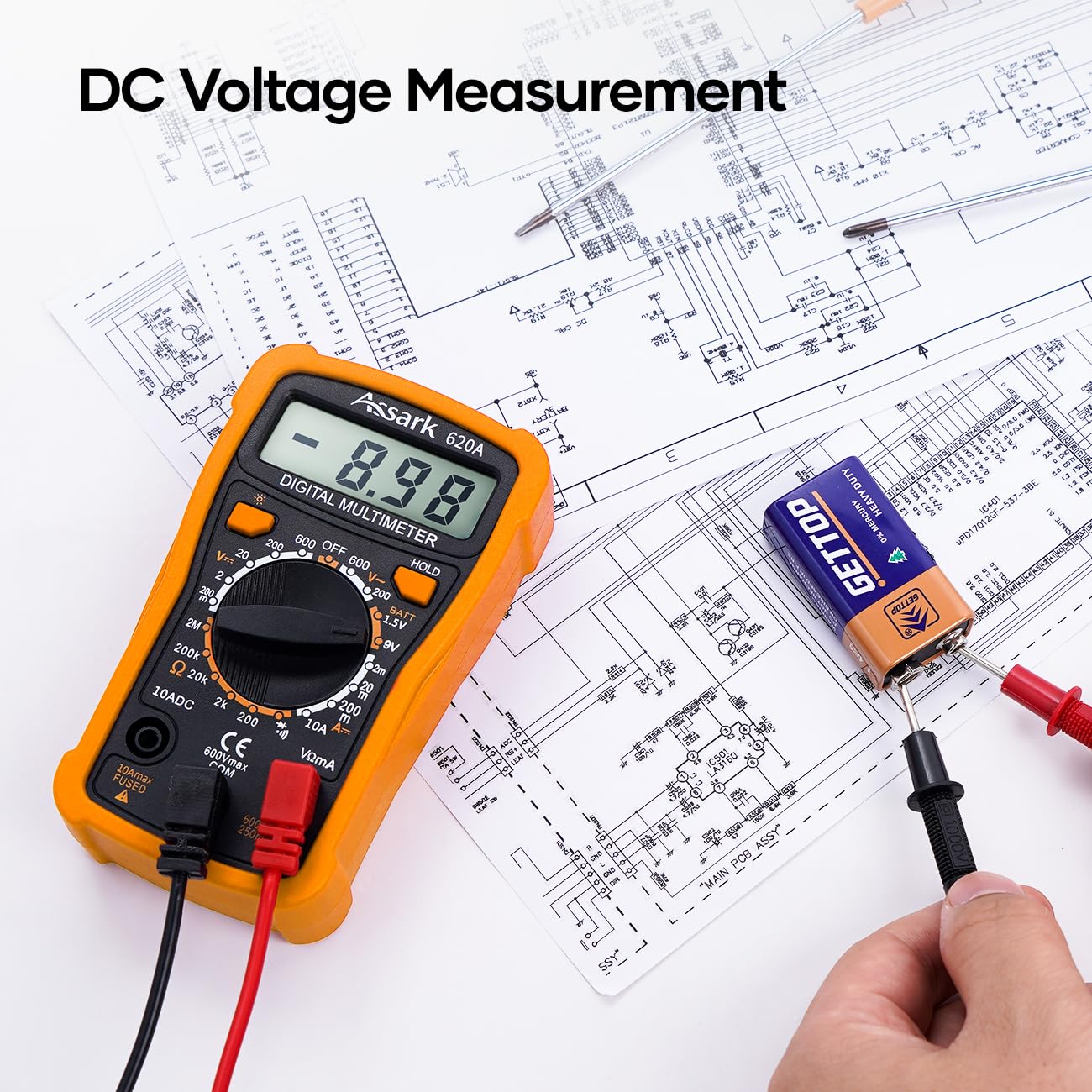 2000 Counts Digital Multimeter with Backlit LCD Display G59557