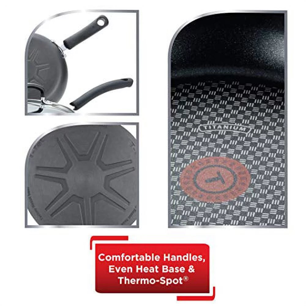 Hard Anodized Nonstick 8 In and 10 In Fry Pan Cookware Set, 2 Piece, Black S112