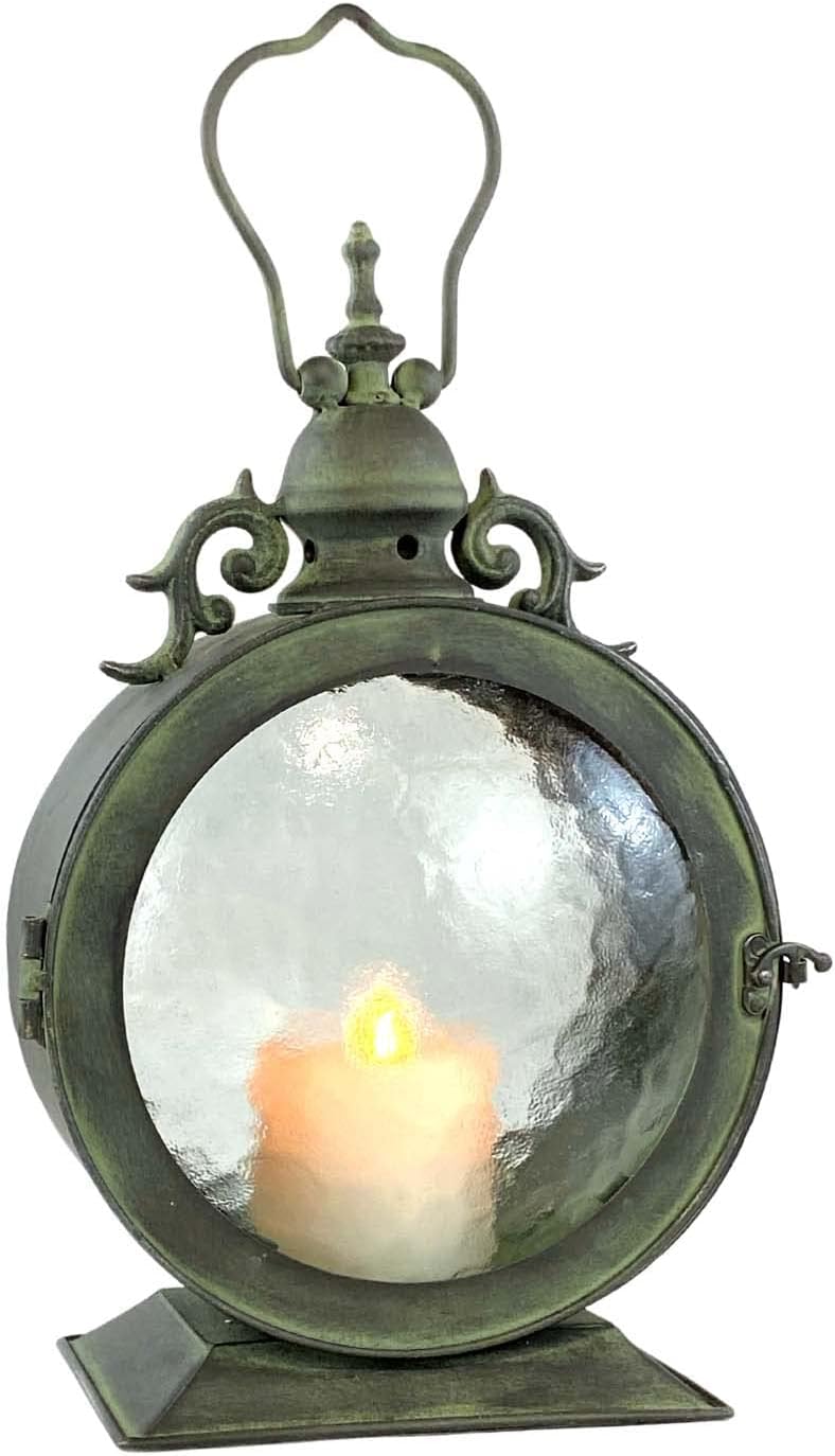 Metal Round Hanging Candle Lantern with Glass Insert G315