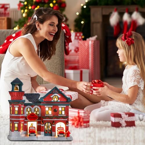 Christmas Ceramic Post Office Decoration with Lights G1105