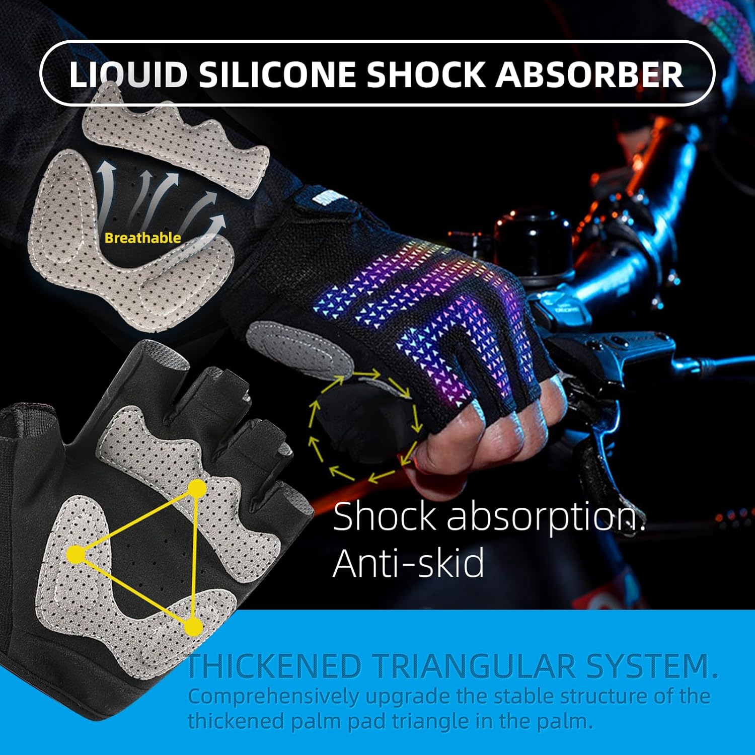 Gray Half Finger Workout Gloves (XL) U30361