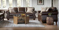 Brownie Faux Leather Sofa & Loveseat Set U760