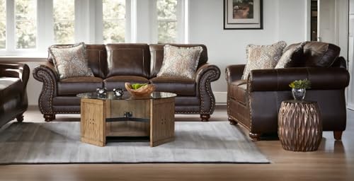 Brownie Faux Leather Sofa & Loveseat Set U760